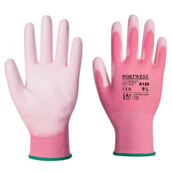 A120 Work Gloves PU Palm Dipped Abrasion and Tear Resistant Pink, Medium- Bannav S Bannav LLC